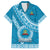 Custom Lavengamalie College Family Matching Off Shoulder Short Dress and Hawaiian Shirt Tongan Kupesi Pattern LT05 Dad's Shirt - Short Sleeve Blue - Polynesian Pride