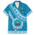 Custom Lavengamalie College Family Matching Short Sleeve Bodycon Dress and Hawaiian Shirt Tongan Kupesi Pattern LT05 Dad's Shirt - Short Sleeve Blue - Polynesian Pride