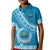 Custom Lavengamalie College Kid Polo Shirt Tongan Kupesi Pattern LT05 Kid Blue - Polynesian Pride