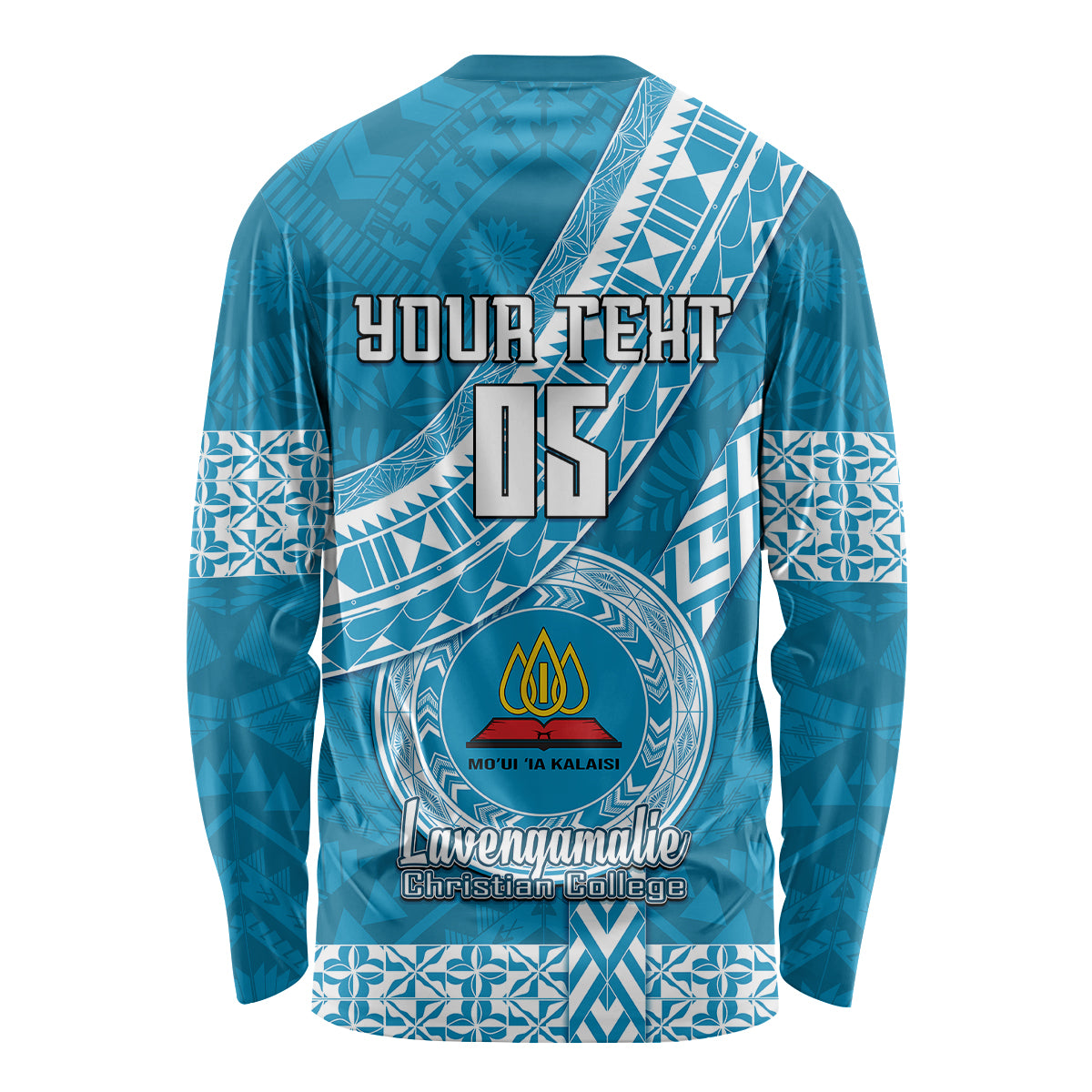 Custom Lavengamalie College Long Sleeve Shirt Tongan Kupesi Pattern LT05 - Polynesian Pride
