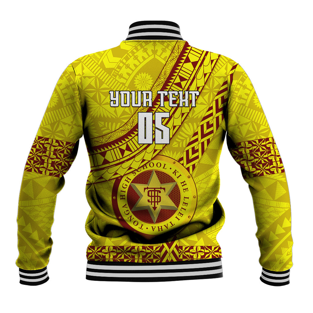 Custom Tonga High School Baseball Jacket Tongan Kupesi Pattern LT05 - Polynesian Pride