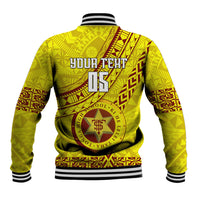 Custom Tonga High School Baseball Jacket Tongan Kupesi Pattern LT05 - Polynesian Pride