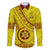 Custom Tonga High School Family Matching Long Sleeve Bodycon Dress and Hawaiian Shirt Tongan Kupesi Pattern LT05 Dad's Shirt - Long Sleeve Yellow - Polynesian Pride