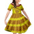 Custom Tonga High School Family Matching Mermaid Dress and Hawaiian Shirt Tongan Kupesi Pattern LT05 Daughter's Dress Yellow - Polynesian Pride