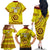 Custom Tonga High School Family Matching Off Shoulder Long Sleeve Dress and Hawaiian Shirt Tongan Kupesi Pattern LT05 - Polynesian Pride