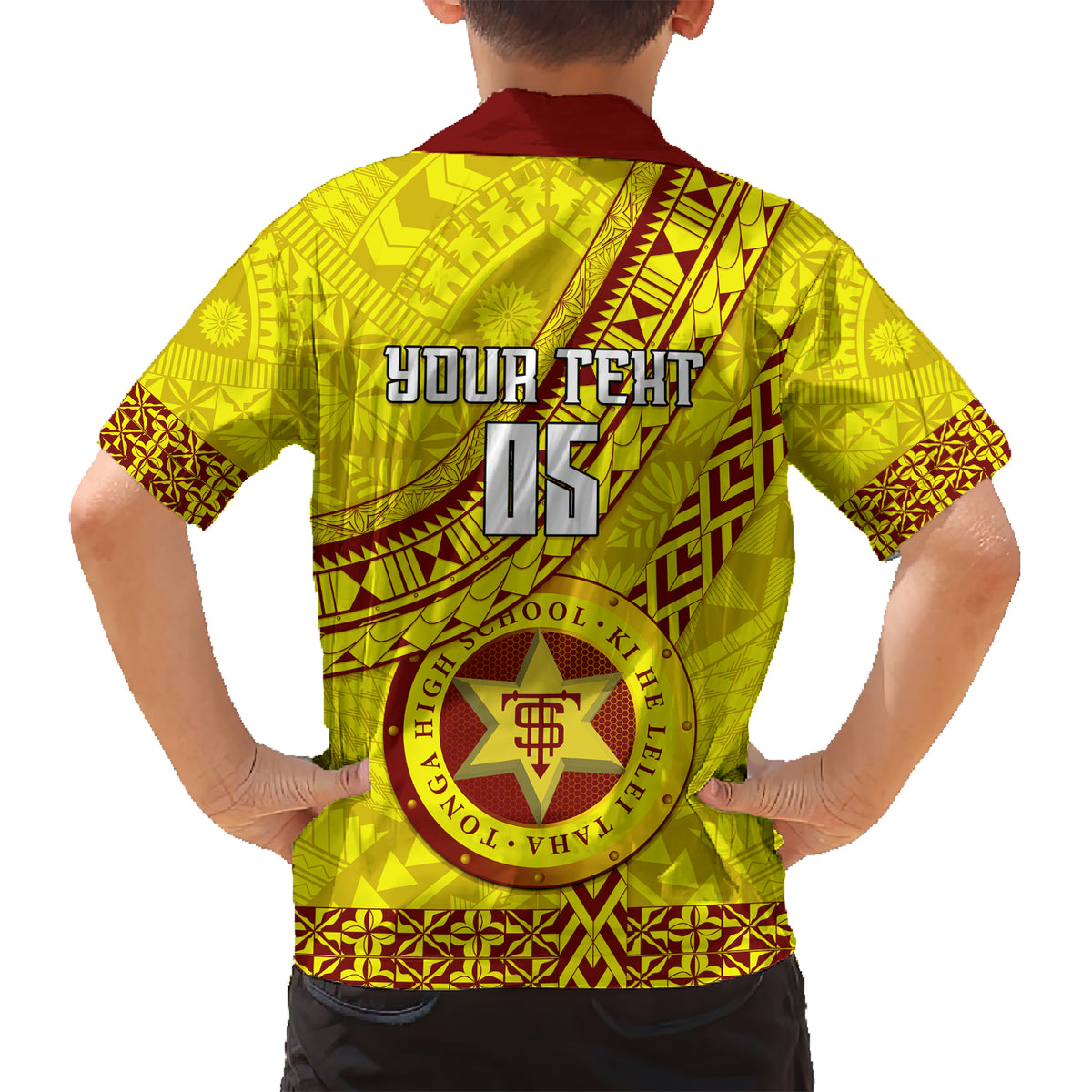 Custom Tonga High School Kid Hawaiian Shirt Tongan Kupesi Pattern LT05 - Polynesian Pride