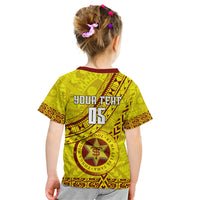 Custom Tonga High School Kid T Shirt Tongan Kupesi Pattern LT05 - Polynesian Pride