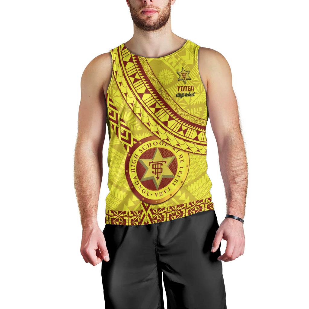 Custom Tonga High School Men Tank Top Tongan Kupesi Pattern LT05 - Polynesian Pride