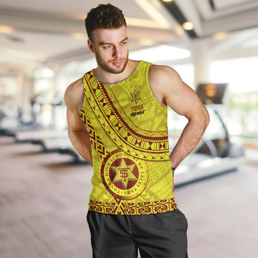 Custom Tonga High School Men Tank Top Tongan Kupesi Pattern LT05 - Polynesian Pride