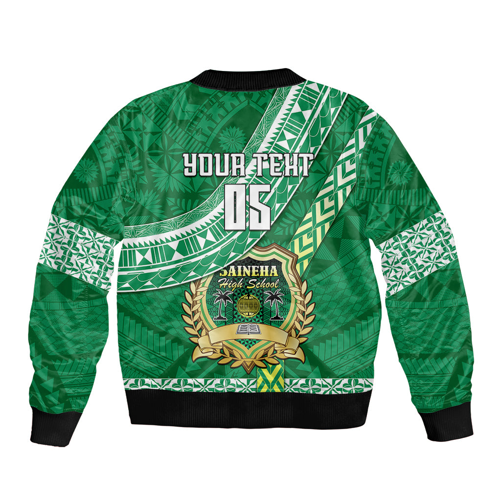 Custom Saineha High School Bomber Jacket Tongan Kupesi Pattern LT05 - Polynesian Pride