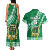 Custom Saineha High School Couples Matching Tank Maxi Dress and Hawaiian Shirt Tongan Kupesi Pattern LT05 - Polynesian Pride