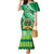 Custom Saineha High School Family Matching Mermaid Dress and Hawaiian Shirt Tongan Kupesi Pattern LT05 Mom's Dress Green - Polynesian Pride