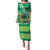 Custom Saineha High School Family Matching Puletasi Dress and Hawaiian Shirt Tongan Kupesi Pattern LT05 Mom's Dress Green - Polynesian Pride