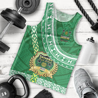 Custom Saineha High School Men Tank Top Tongan Kupesi Pattern LT05 Green - Polynesian Pride