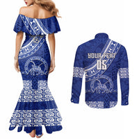 Custom Tupou College Couples Matching Mermaid Dress and Long Sleeve Button Shirts Tongan Kupesi Pattern LT05 - Polynesian Pride