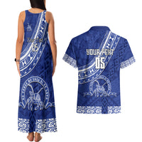 Custom Tupou College Couples Matching Tank Maxi Dress and Hawaiian Shirt Tongan Kupesi Pattern LT05 - Polynesian Pride
