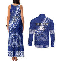 Custom Tupou College Couples Matching Tank Maxi Dress and Long Sleeve Button Shirts Tongan Kupesi Pattern LT05 - Polynesian Pride