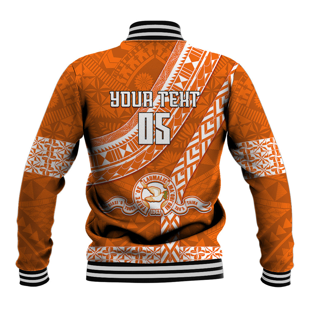 Custom Tailulu College Baseball Jacket Tongan Kupesi Pattern LT05 - Polynesian Pride