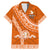 Custom Tailulu College Family Matching Mermaid Dress and Hawaiian Shirt Tongan Kupesi Pattern LT05 Dad's Shirt - Short Sleeve Orange - Polynesian Pride