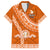 Custom Tailulu College Family Matching Off Shoulder Short Dress and Hawaiian Shirt Tongan Kupesi Pattern LT05 Dad's Shirt - Short Sleeve Orange - Polynesian Pride