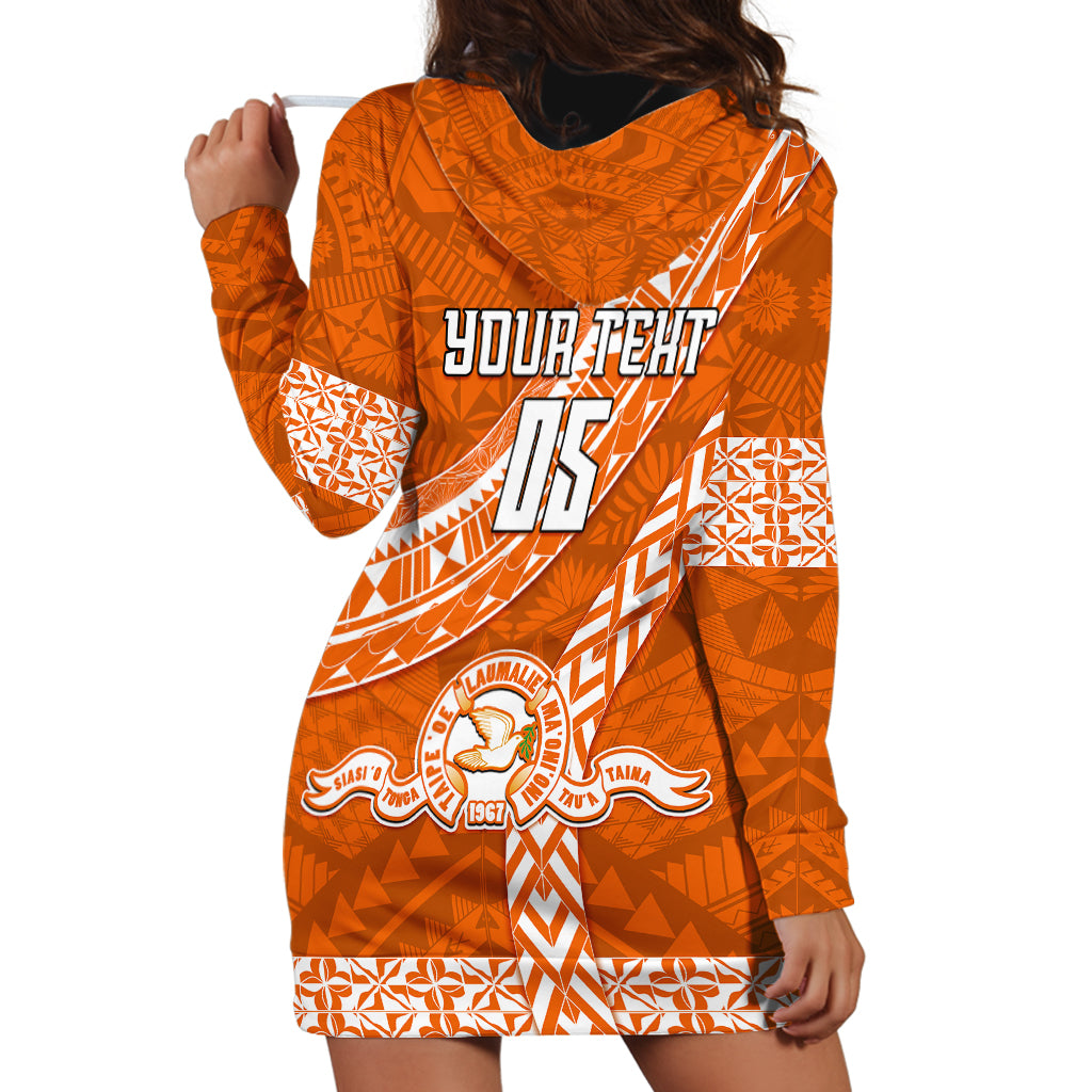Custom Tailulu College Hoodie Dress Tongan Kupesi Pattern LT05 - Polynesian Pride