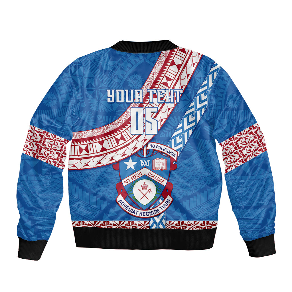 Custom Apifoou College Bomber Jacket Tongan Kupesi Pattern LT05 - Polynesian Pride