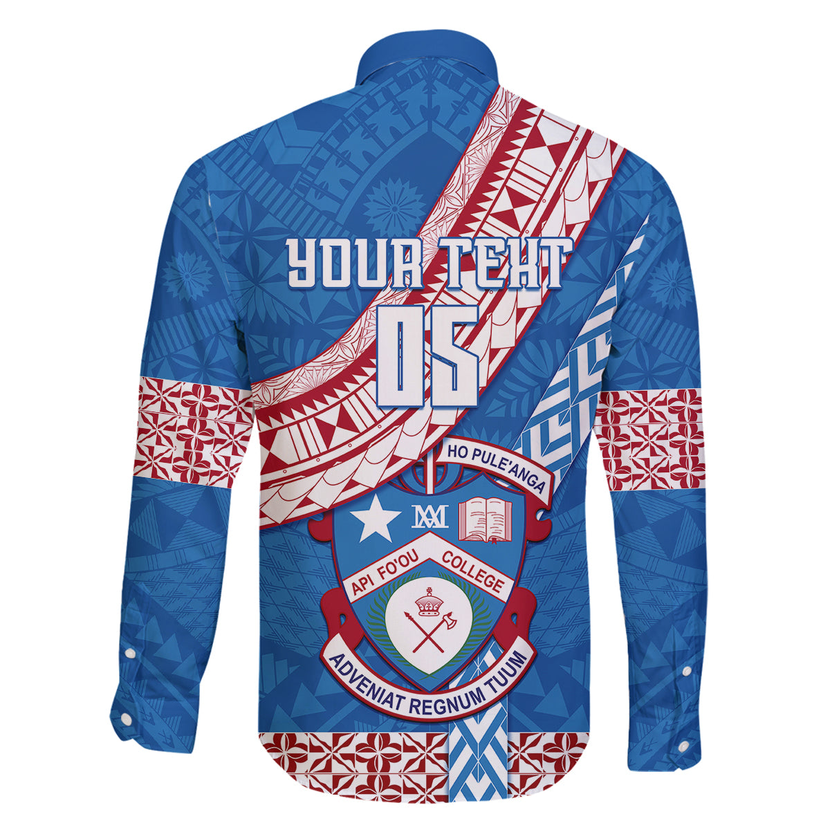 Custom Apifoou College Family Matching Long Sleeve Bodycon Dress and Hawaiian Shirt Tongan Kupesi Pattern LT05 - Polynesian Pride