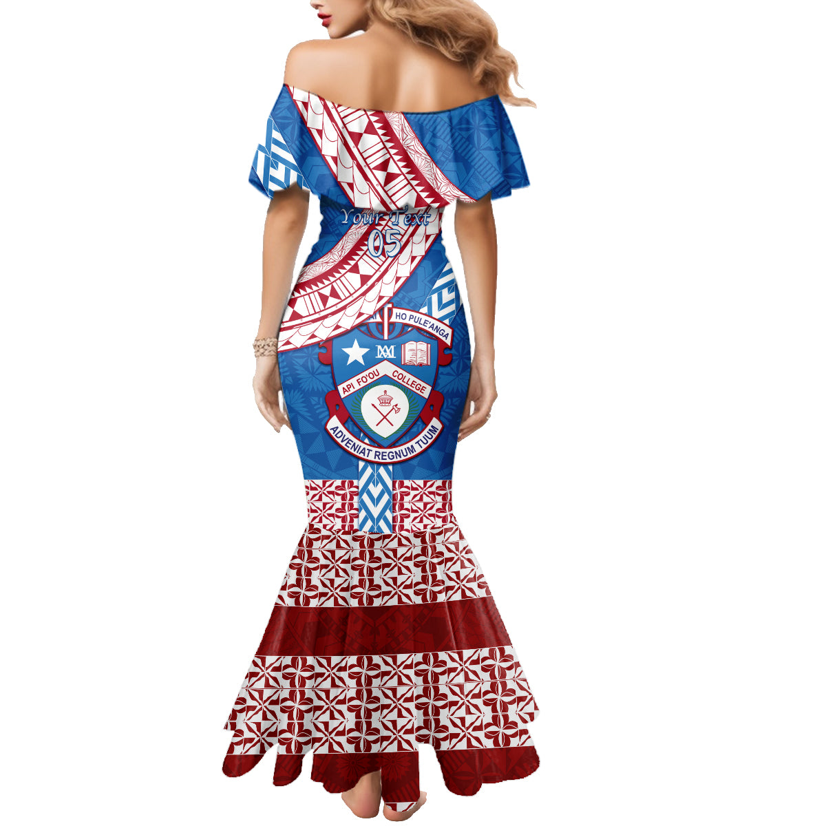 Custom Apifoou College Family Matching Mermaid Dress and Hawaiian Shirt Tongan Kupesi Pattern LT05 - Polynesian Pride