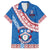 Custom Apifoou College Family Matching Off Shoulder Short Dress and Hawaiian Shirt Tongan Kupesi Pattern LT05 Dad's Shirt - Short Sleeve Blue - Polynesian Pride