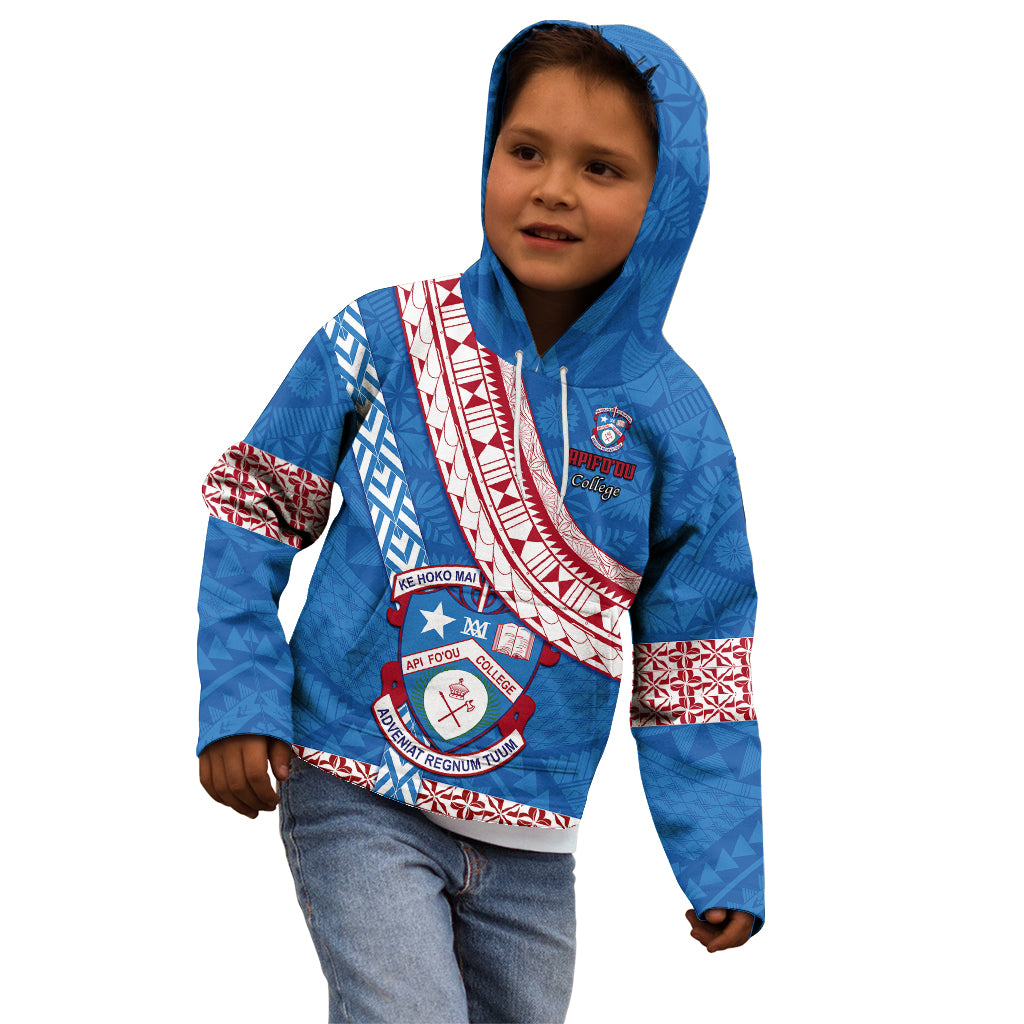 Custom Apifoou College Kid Hoodie Tongan Kupesi Pattern LT05 - Polynesian Pride