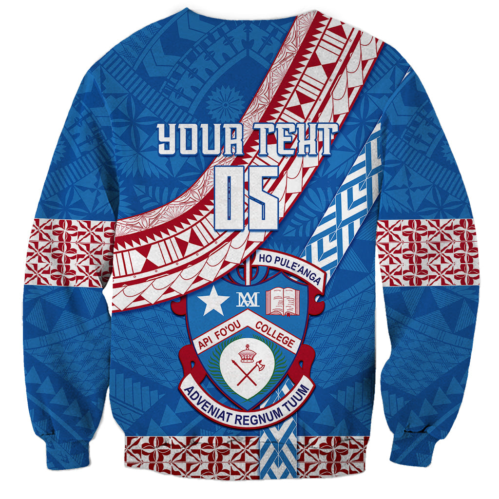 Custom Apifoou College Sweatshirt Tongan Kupesi Pattern LT05 - Polynesian Pride