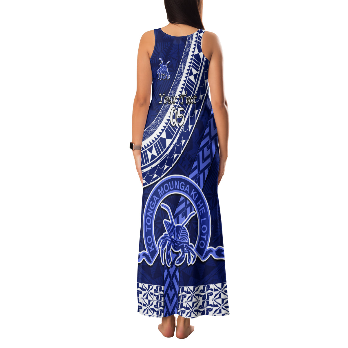 Custom Queen Salote College Family Matching Tank Maxi Dress and Hawaiian Shirt Tongan Kupesi Pattern LT05 - Polynesian Pride