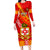 Custom Kolisi Tonga Family Matching Long Sleeve Bodycon Dress and Hawaiian Shirt Tongan Kupesi Pattern LT05 Mom's Dress Red - Polynesian Pride