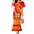 Custom Kolisi Tonga Family Matching Mermaid Dress and Hawaiian Shirt Tongan Kupesi Pattern LT05 Mom's Dress Red - Polynesian Pride