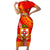 Custom Kolisi Tonga Family Matching Short Sleeve Bodycon Dress and Hawaiian Shirt Tongan Kupesi Pattern LT05 Mom's Dress Red - Polynesian Pride