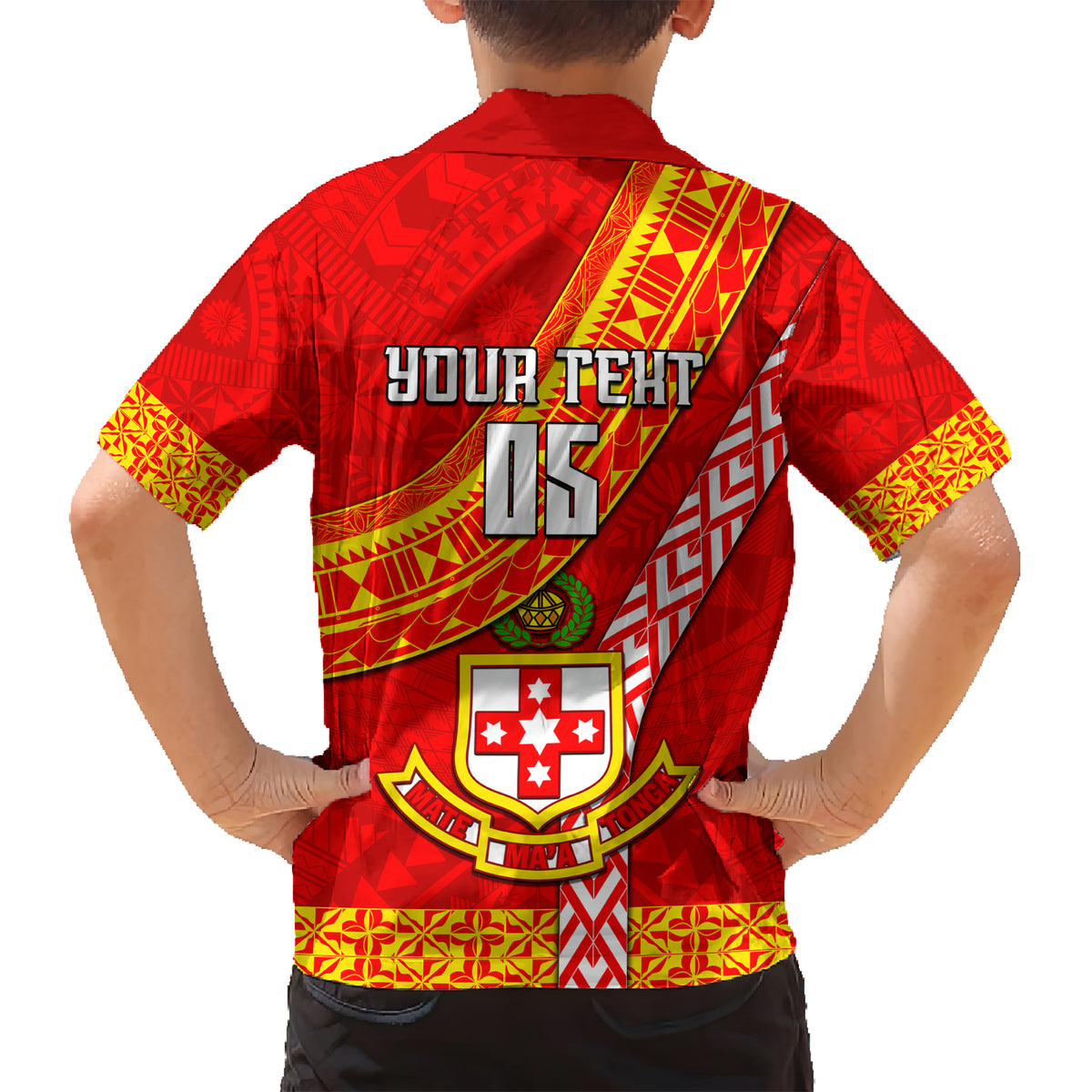 Custom Kolisi Tonga Kid Hawaiian Shirt Tongan Kupesi Pattern LT05 - Polynesian Pride