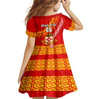 Custom Kolisi Tonga Kid Short Sleeve Dress Tongan Kupesi Pattern LT05 - Polynesian Pride