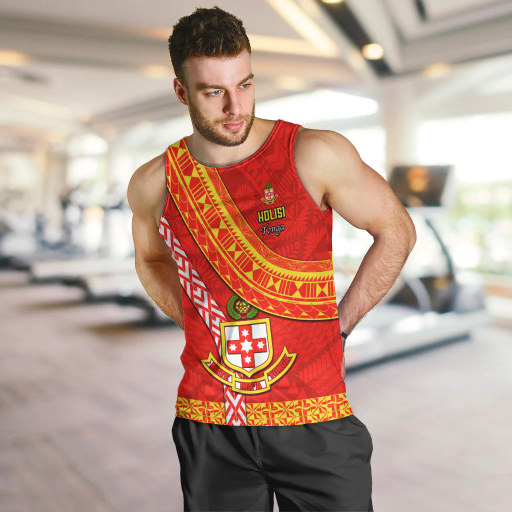 Custom Kolisi Tonga Men Tank Top Tongan Kupesi Pattern LT05 - Polynesian Pride