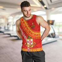 Custom Kolisi Tonga Men Tank Top Tongan Kupesi Pattern LT05 - Polynesian Pride
