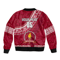 Custom Beulah College Bomber Jacket Tongan Kupesi Pattern LT05 - Polynesian Pride