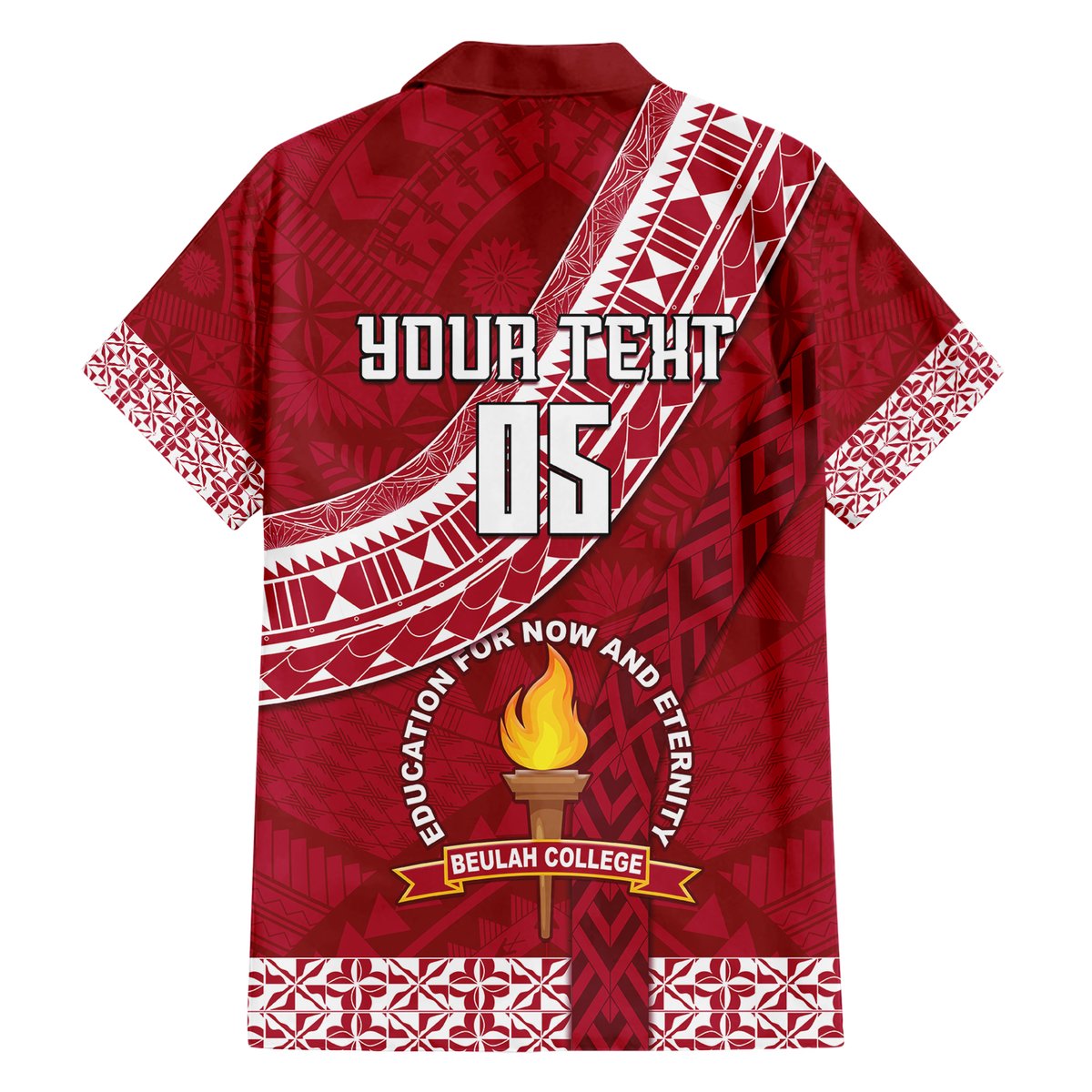 Custom Beulah College Hawaiian Shirt Tongan Kupesi Pattern LT05 - Polynesian Pride