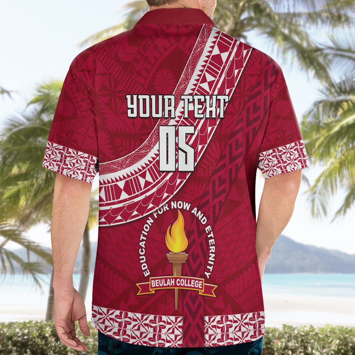 Custom Beulah College Hawaiian Shirt Tongan Kupesi Pattern LT05 - Polynesian Pride