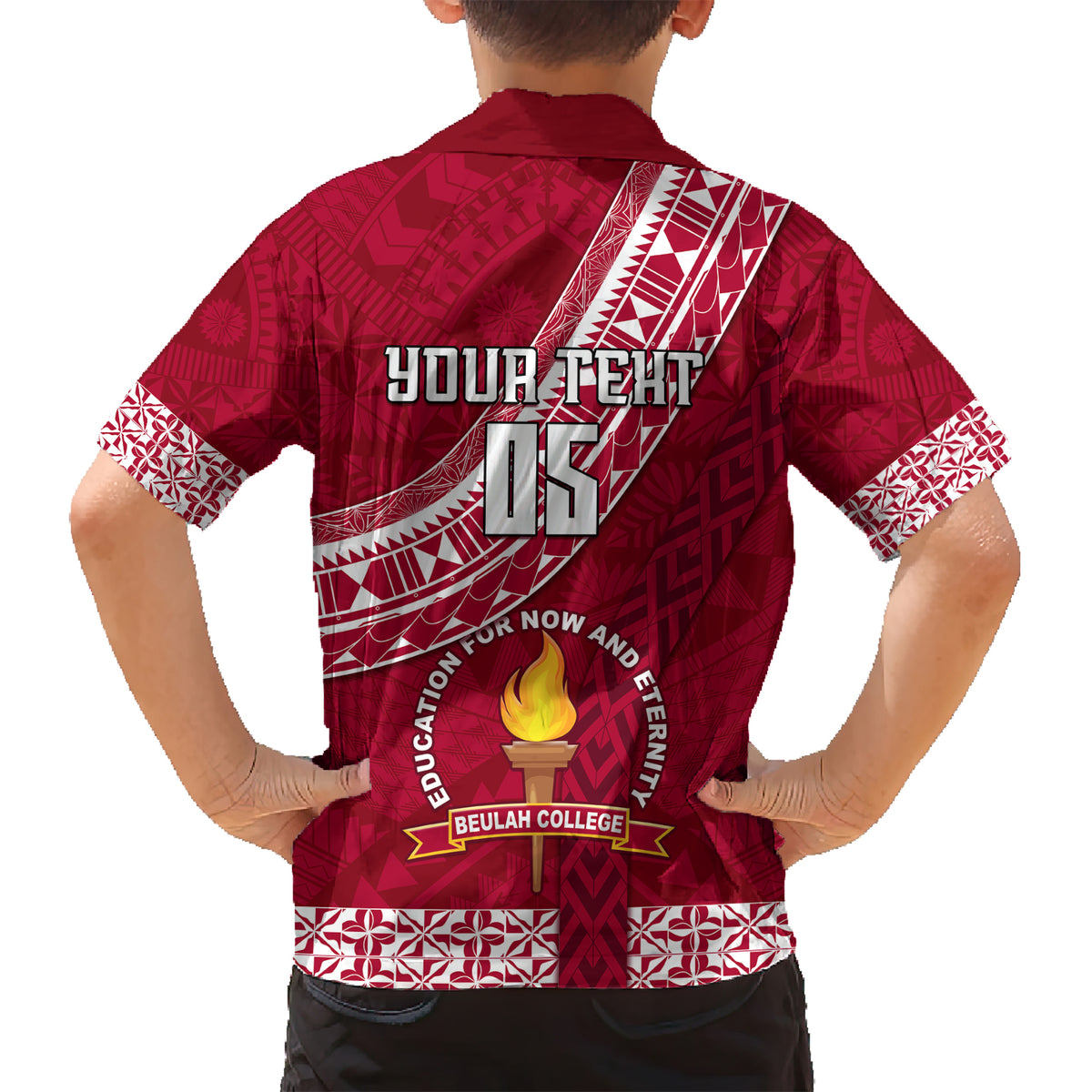 Custom Beulah College Kid Hawaiian Shirt Tongan Kupesi Pattern LT05 - Polynesian Pride