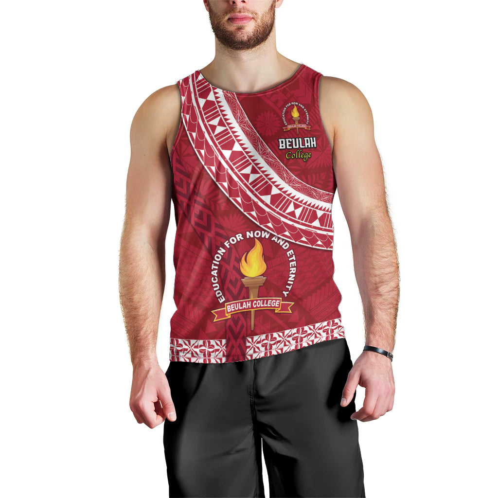 Custom Beulah College Men Tank Top Tongan Kupesi Pattern LT05 - Polynesian Pride
