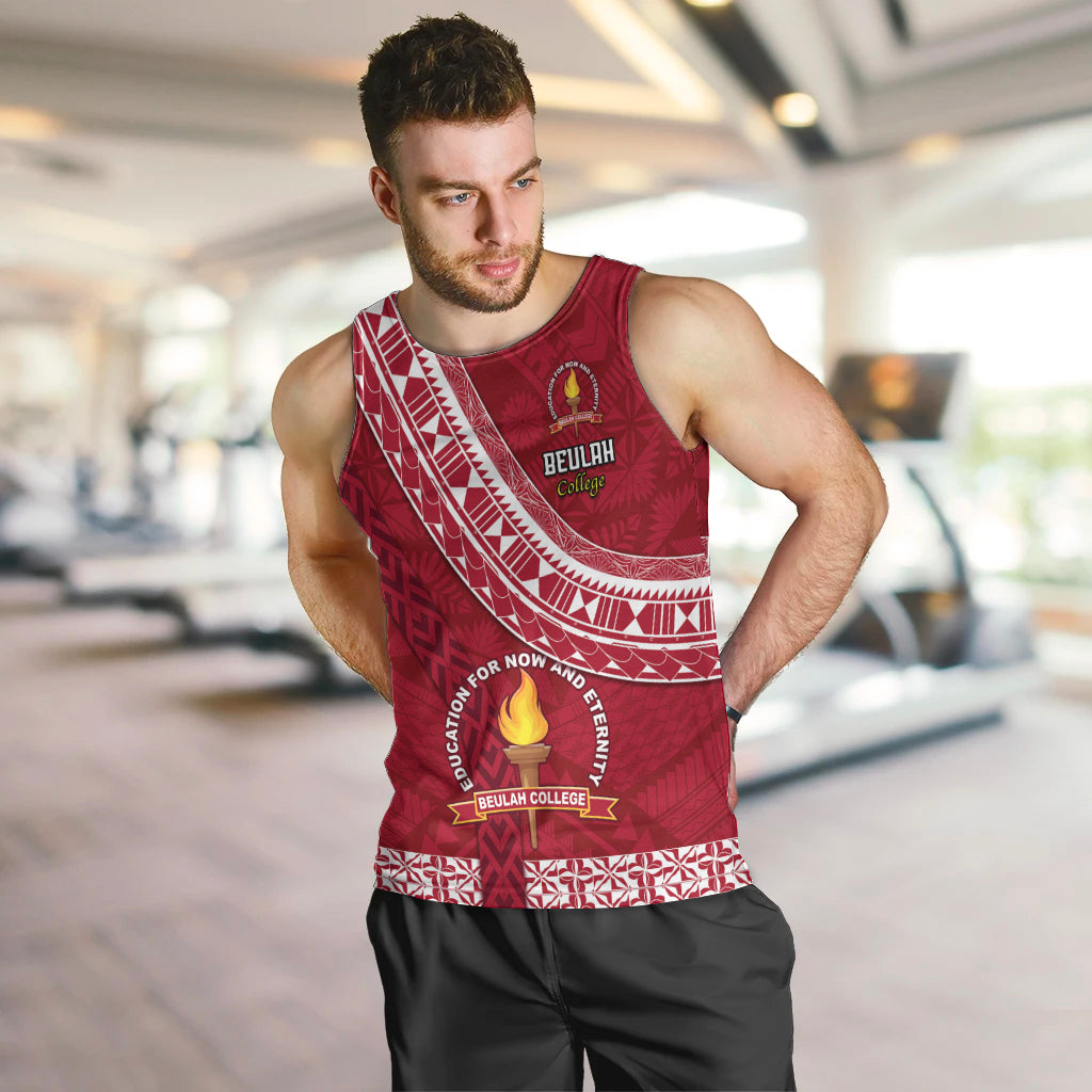 Custom Beulah College Men Tank Top Tongan Kupesi Pattern LT05 - Polynesian Pride