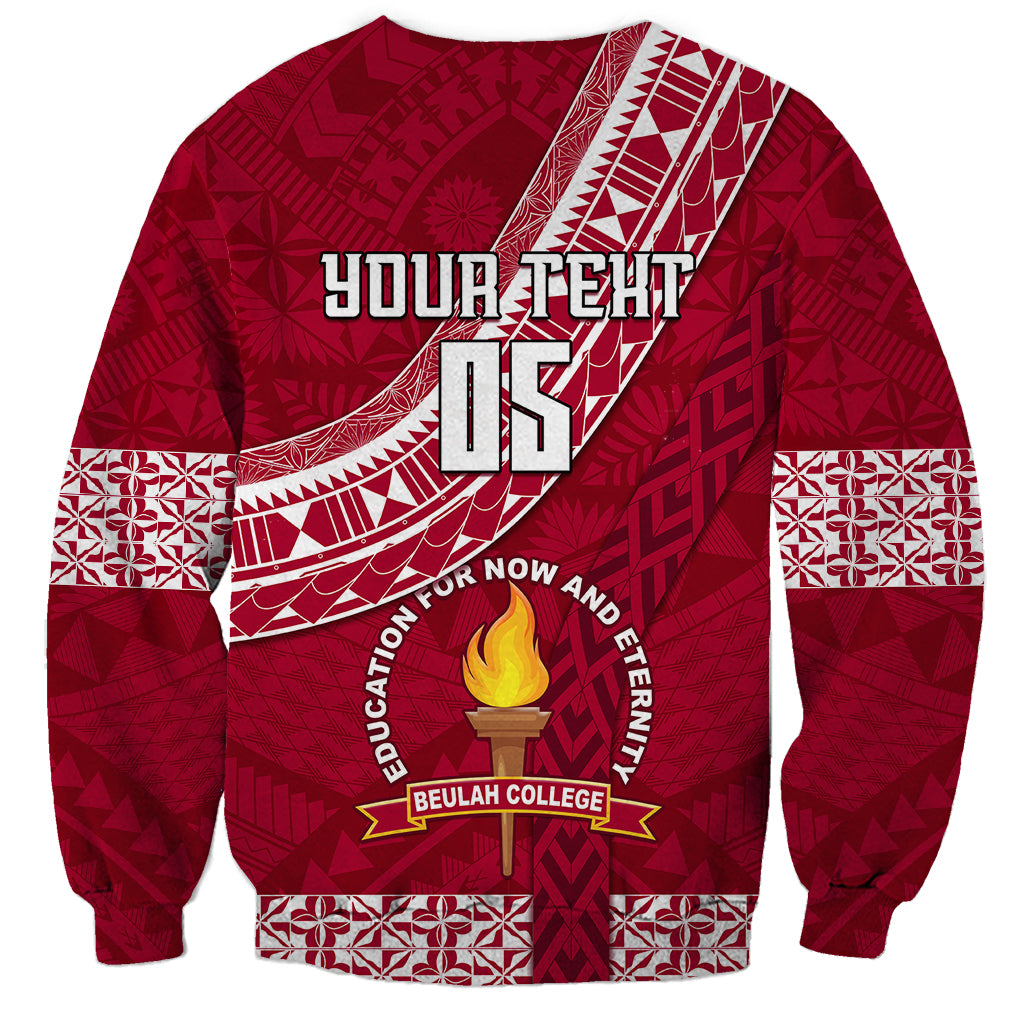 Custom Beulah College Sweatshirt Tongan Kupesi Pattern LT05 - Polynesian Pride