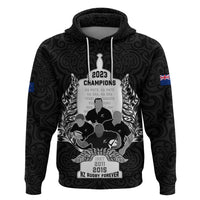New Zealand Rugby Hoodie The Haka With Champions Cup LT05 Black - Polynesian Pride