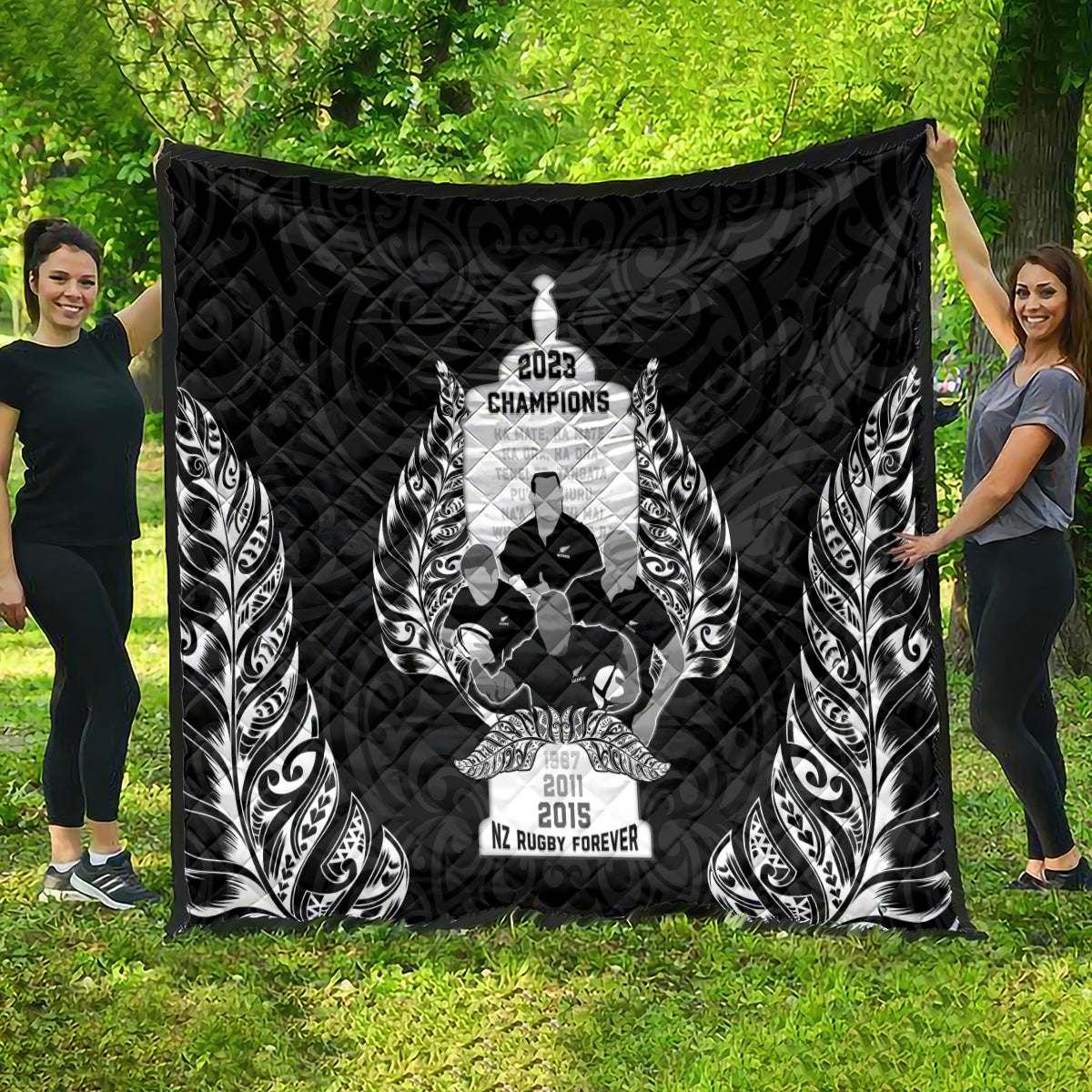 New Zealand Rugby Quilt The Haka With Champions Cup LT05 - Polynesian Pride
