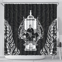 New Zealand Rugby Shower Curtain The Haka With Champions Cup LT05 - Polynesian Pride