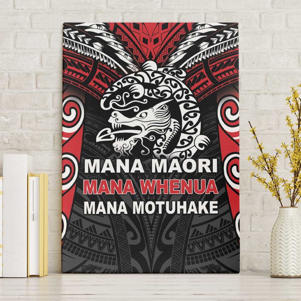 Aotearoa Mana Maori Canvas Wall Art Toitu Te Tiriti LT05 Without Frame Black - Polynesian Pride